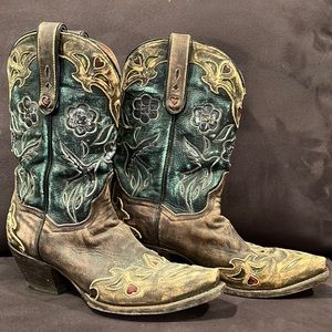 Dan Post Vintage Bluebird Distressed Rustic Cowboy Boots
